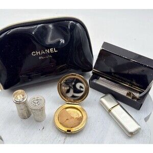 Vintage Compact Lipstick Case Perfume Atomizer Chanel Makeup Bag